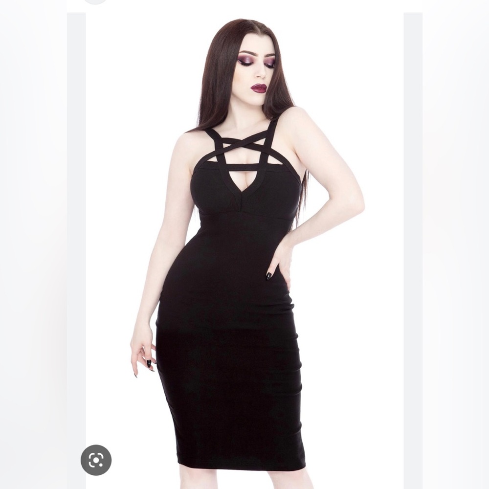 Killstar Black Strappy Midi Dress